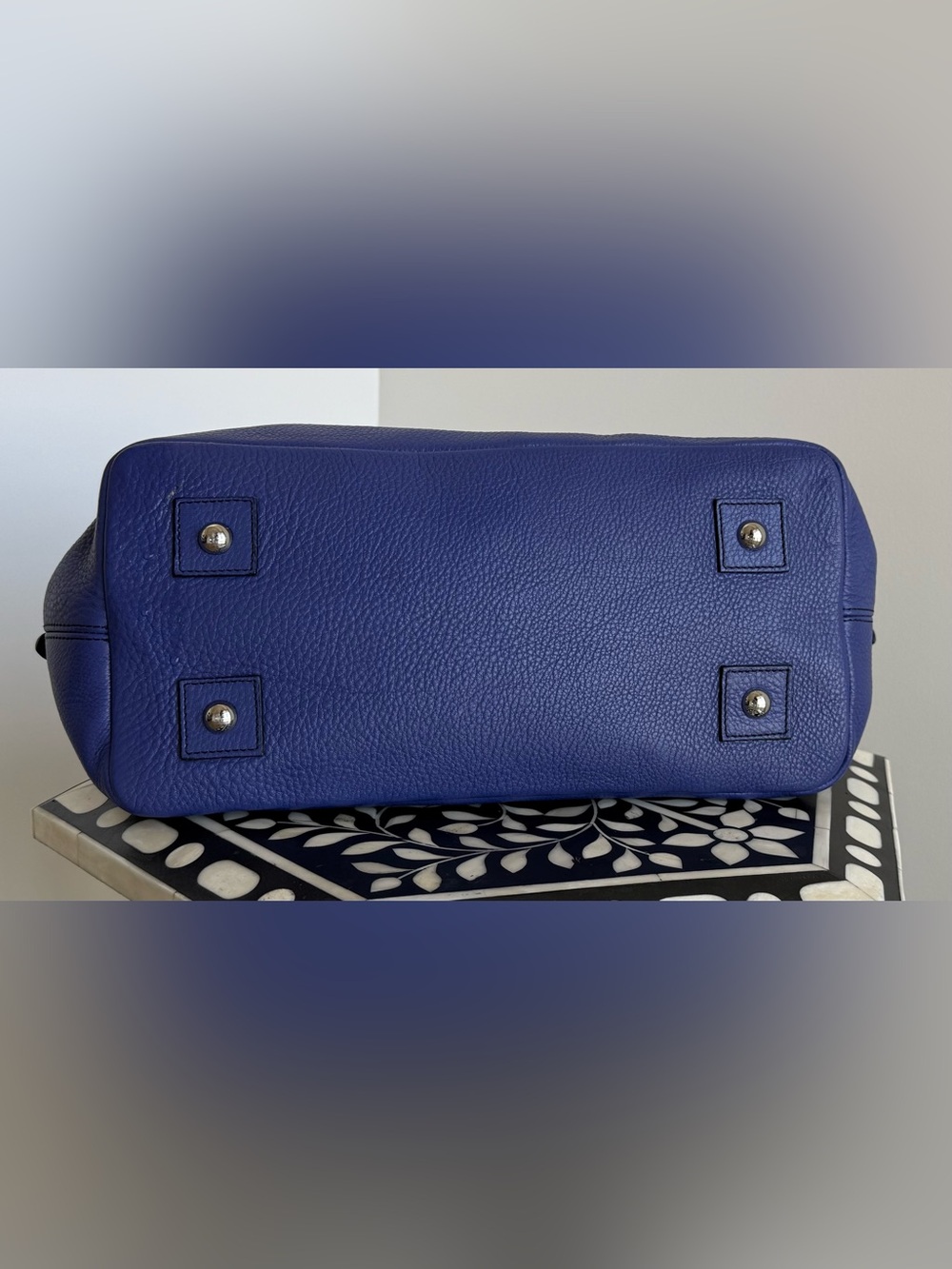 Mulberry 'Blenheim' Indigo (Blue Violet) Leather Satchel Bag | Rare Color - Picture 10 of 16